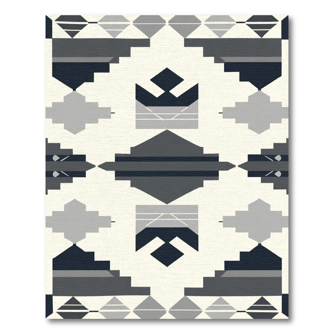 Geometric Tribal Diamond Indigo Rug