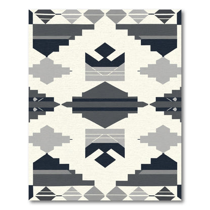 Geometric Tribal Diamond Indigo Rug
