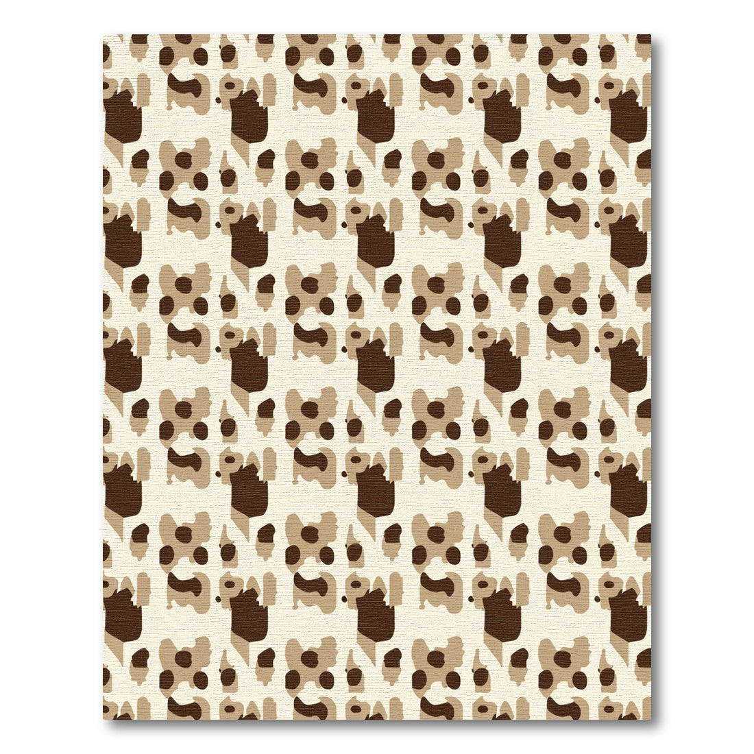 Brown Beige Organic Shapes Repeat Rug