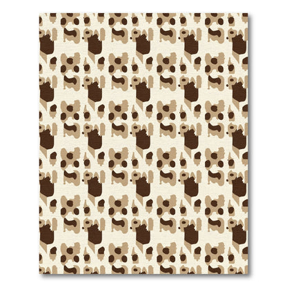Brown Beige Organic Shapes Repeat Rug