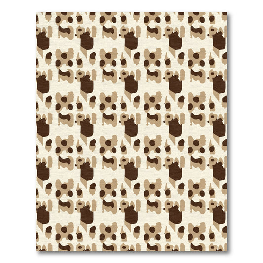 Brown Beige Organic Shapes Repeat Rug