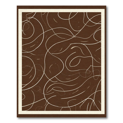 Brown Abstract Swirl Lines Rug