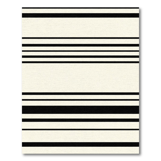 Cream and Black Striped Harmony Rug