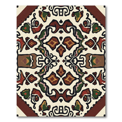Rich Earthy Medallion Scrollwork Rug