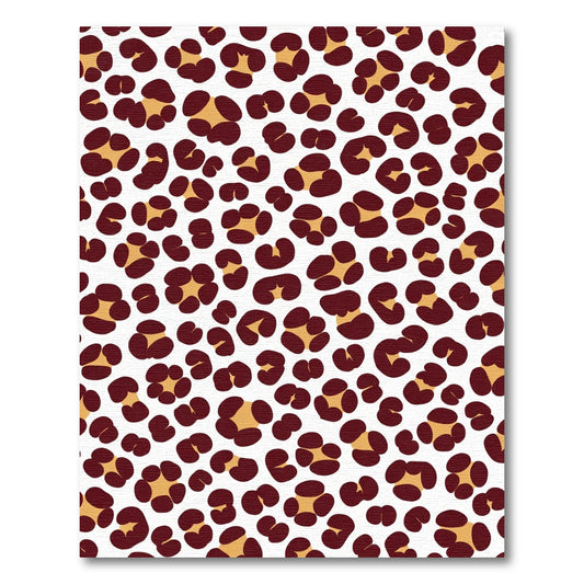 Bold Crimson Leopard Spots Rug