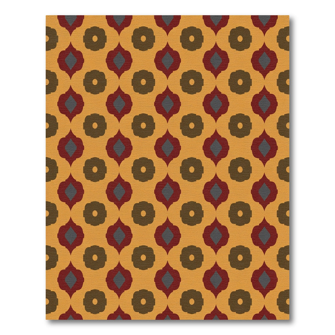Amber Red Gray Quatrefoil Rug