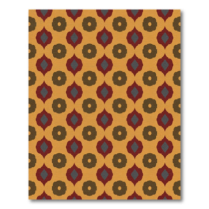 Amber Red Gray Quatrefoil Rug