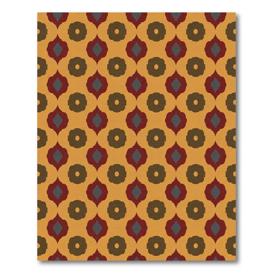 Amber Red Gray Quatrefoil Rug