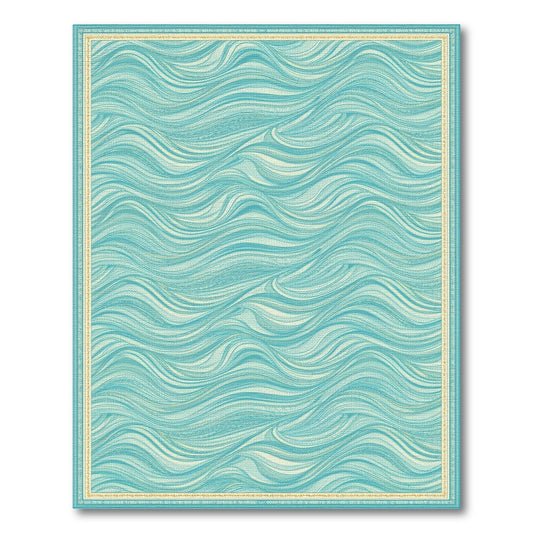 Wave Teal Wave Coastal Area Rug