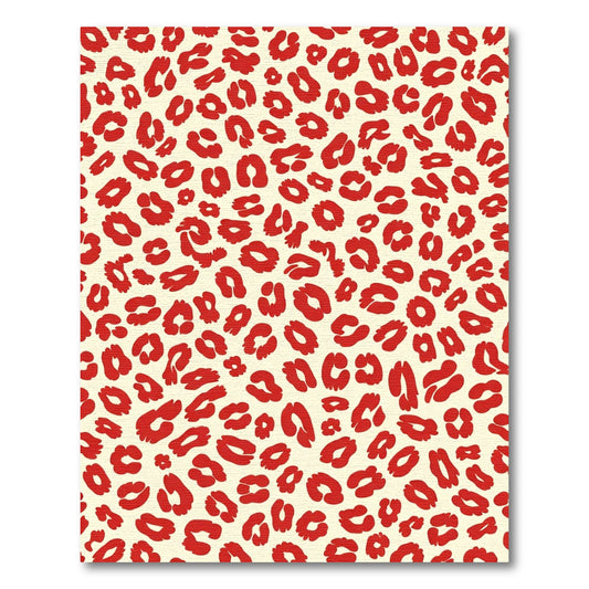 Bold Red Animal Print Spot Rug