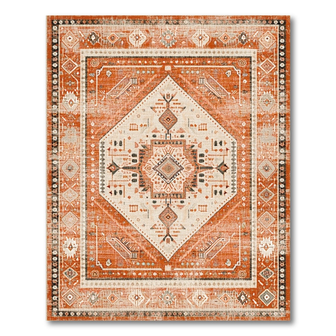 Heritage Tribal Orange Heritage Tribal Diamond Area Rug