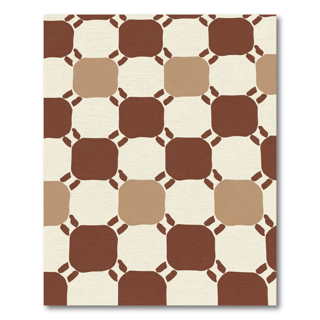 Earthy Tones Interlocking Squares Rug