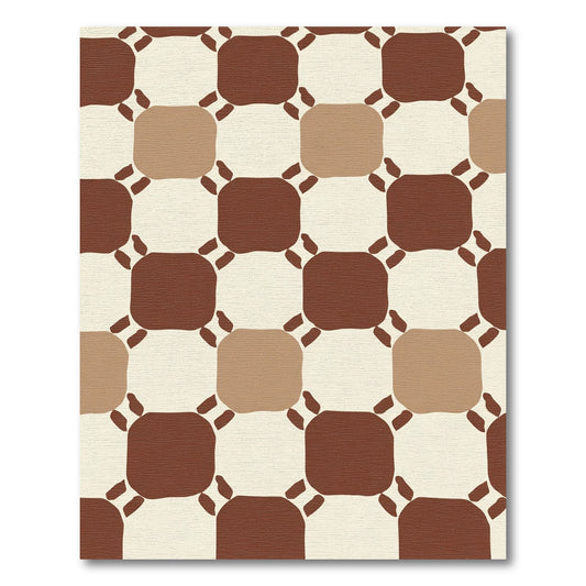 Earthy Tones Interlocking Squares Rug
