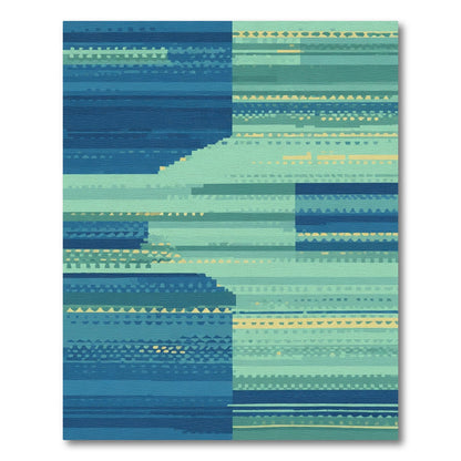 Oceanic Teal Horizontal Stripe Rug