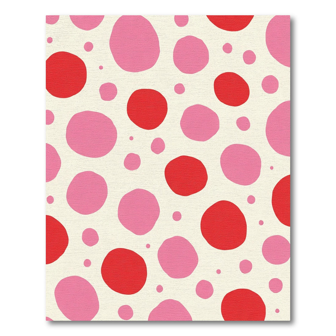 Whimsical Red Pink Polka Dot Field Rug