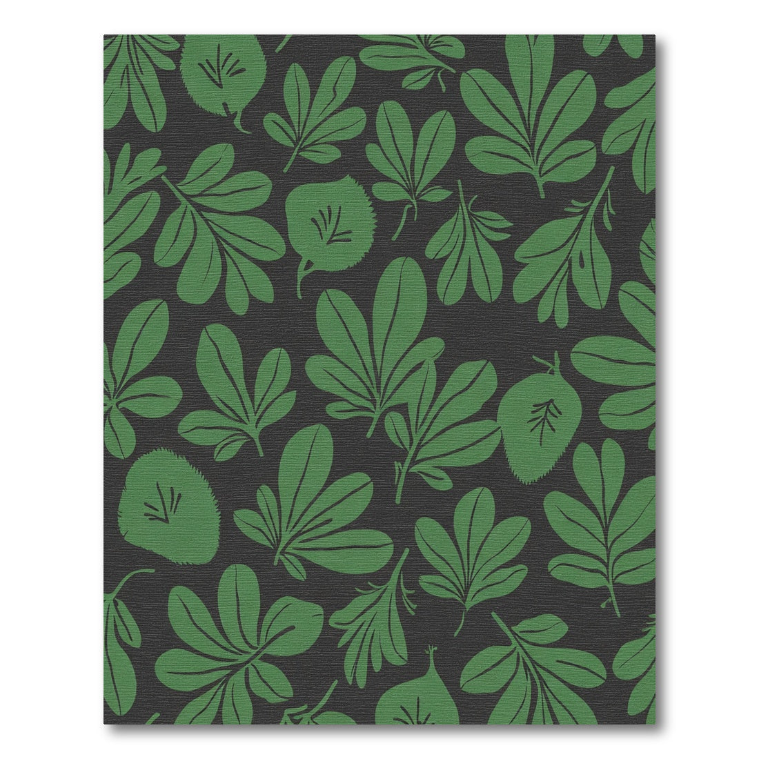 Dark Green Leafy Botanical Arrangement Rug