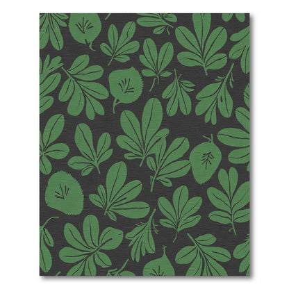 Dark Green Leafy Botanical Arrangement Rug