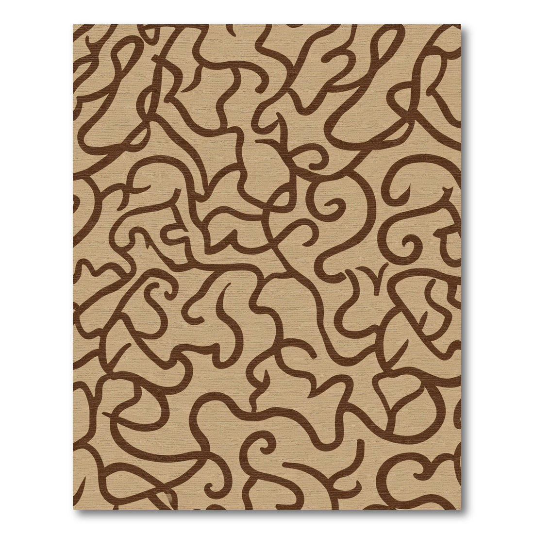 Brown Swirls on Tan Background Rug