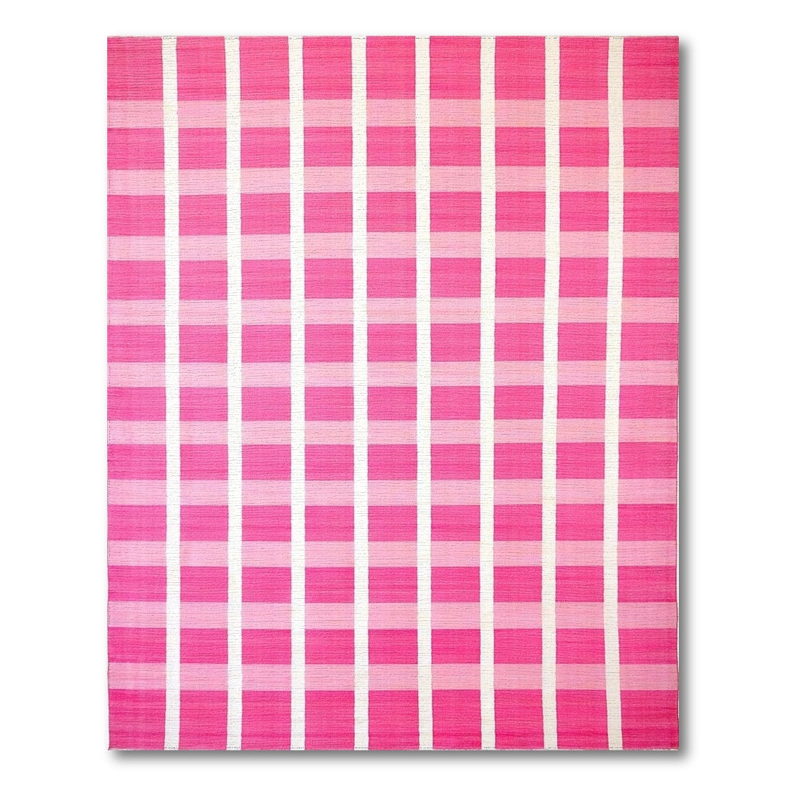 Pink Gradient Striped Geometric Area Rug