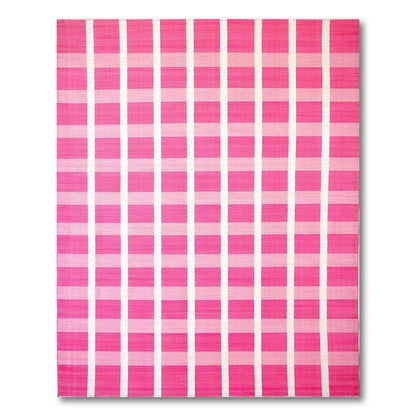 Pink Gradient Striped Geometric Area Rug