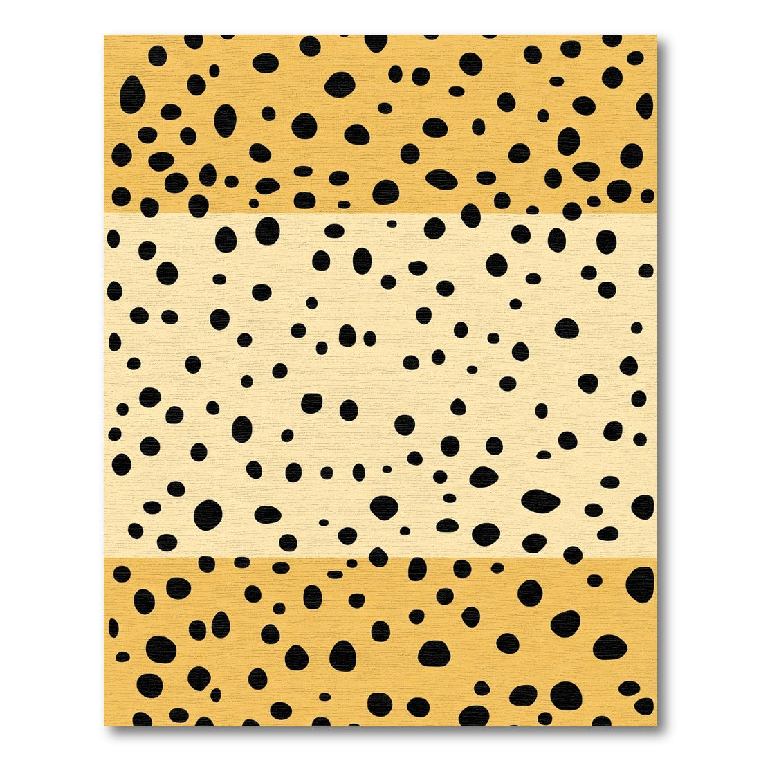 Yellow Black Polka Dot Stripe Rug