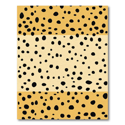 Yellow Black Polka Dot Stripe Rug