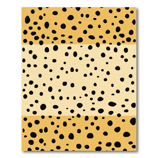 Yellow Black Polka Dot Stripe Rug