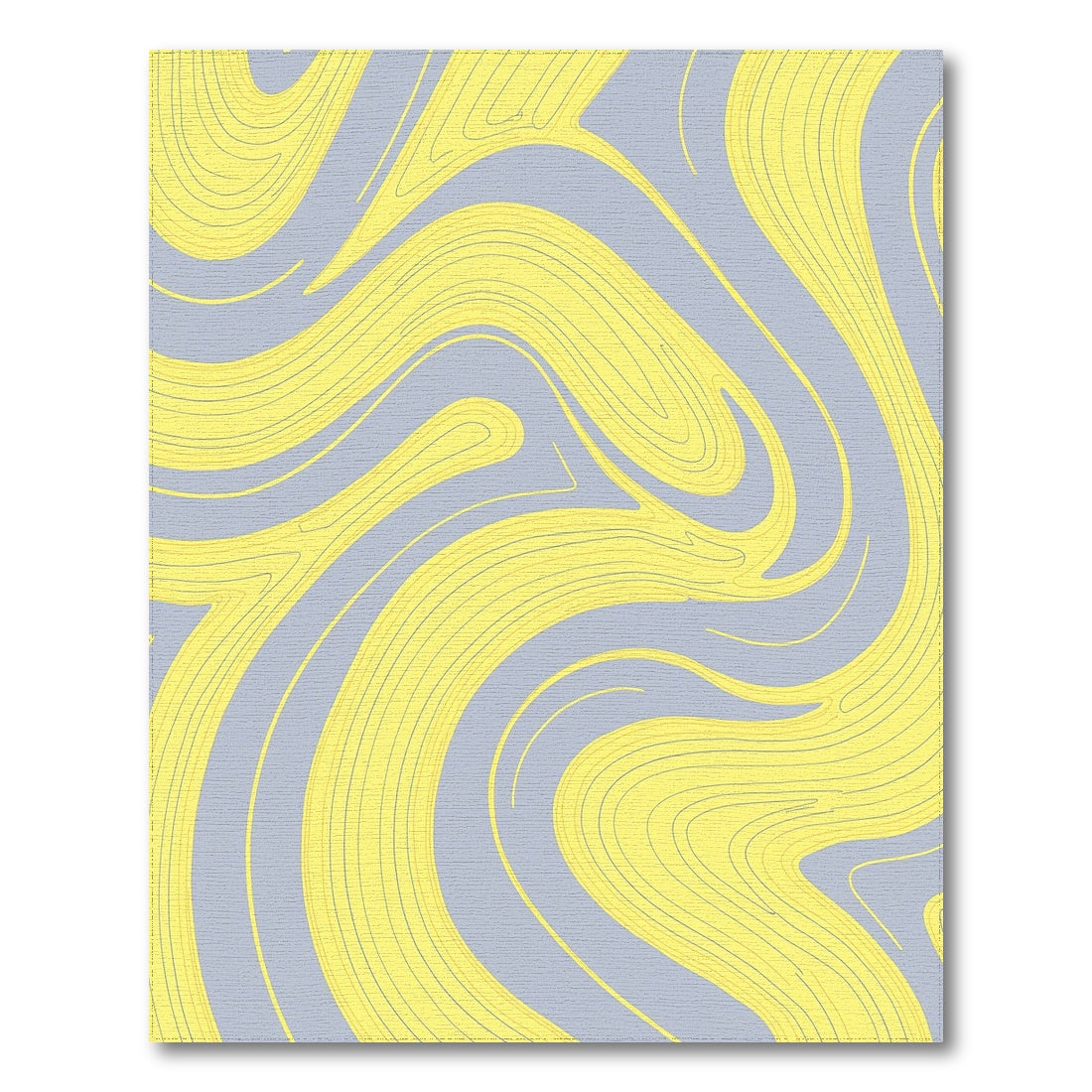 Gray Yellow Fluid Wave Rug