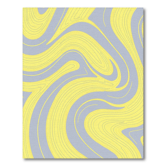 Gray Yellow Fluid Wave Rug