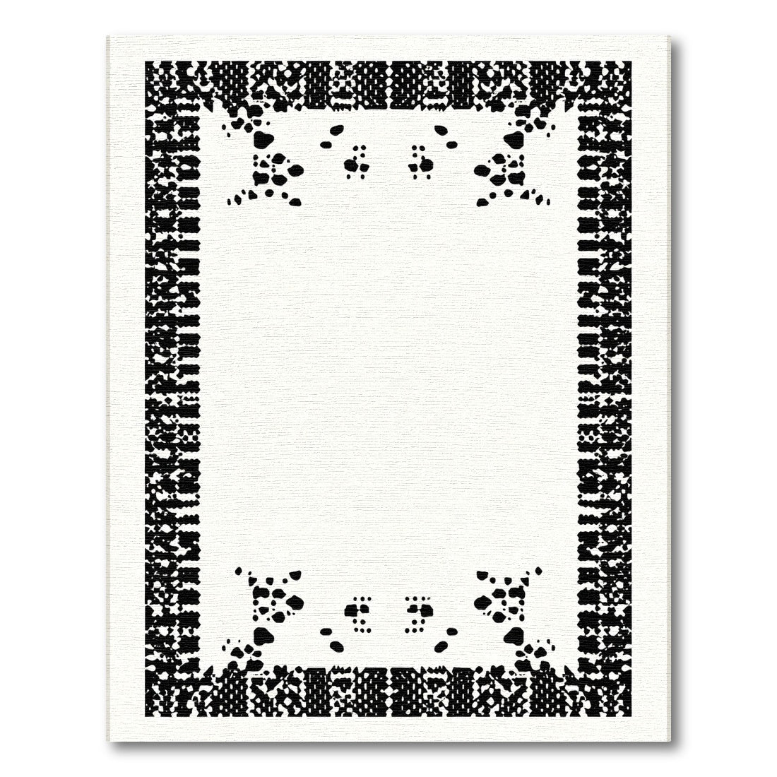 Monochromatic Abstract Speckled Border Rug