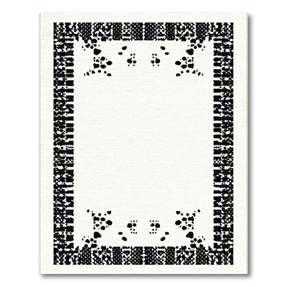 Monochromatic Abstract Speckled Border Rug