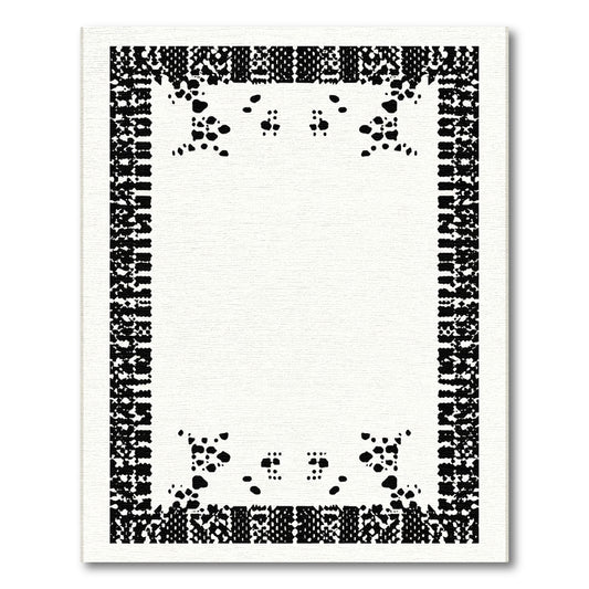 Monochromatic Abstract Speckled Border Rug
