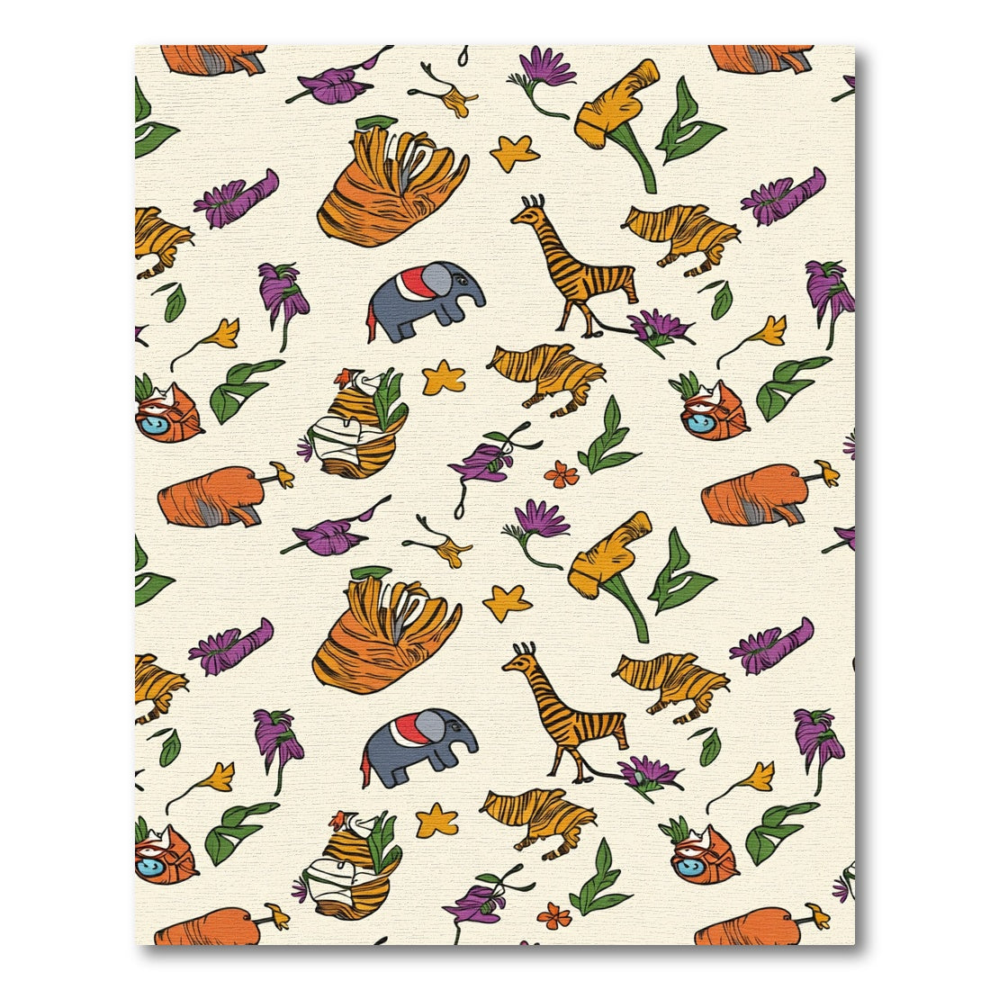 Whimsical Animal Safari Jungle Adventure Rug