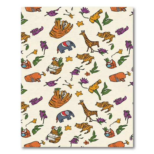 Whimsical Animal Safari Jungle Adventure Rug