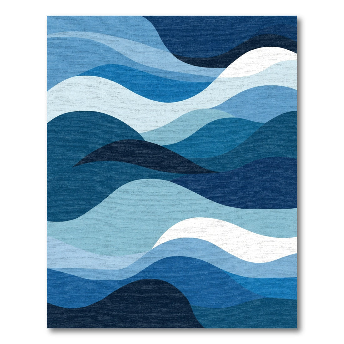 Abstract Deep Blue Wavy Layers Rug