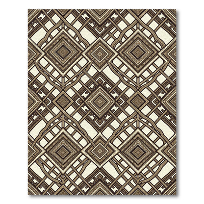Vintage Beige Geometric Lattice Rug