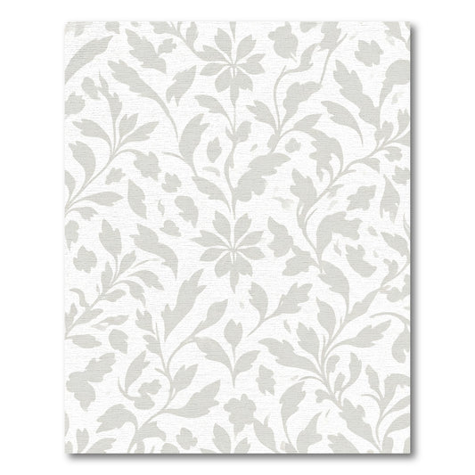 Soft Grey Chinoiserie Floral Swirl Rug