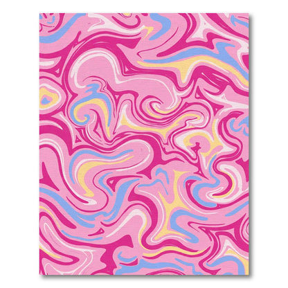 Pink Swirl Marble Swash Rug