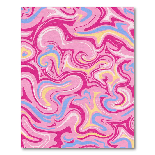 Pink Swirl Marble Swash Rug
