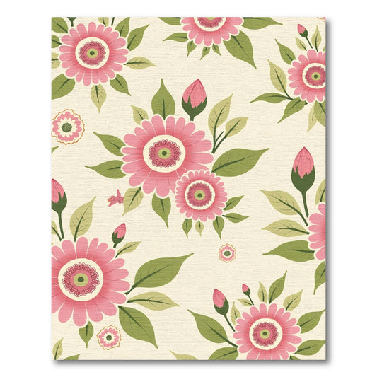 Pink Floral Blossom Garden Arrangement Rug