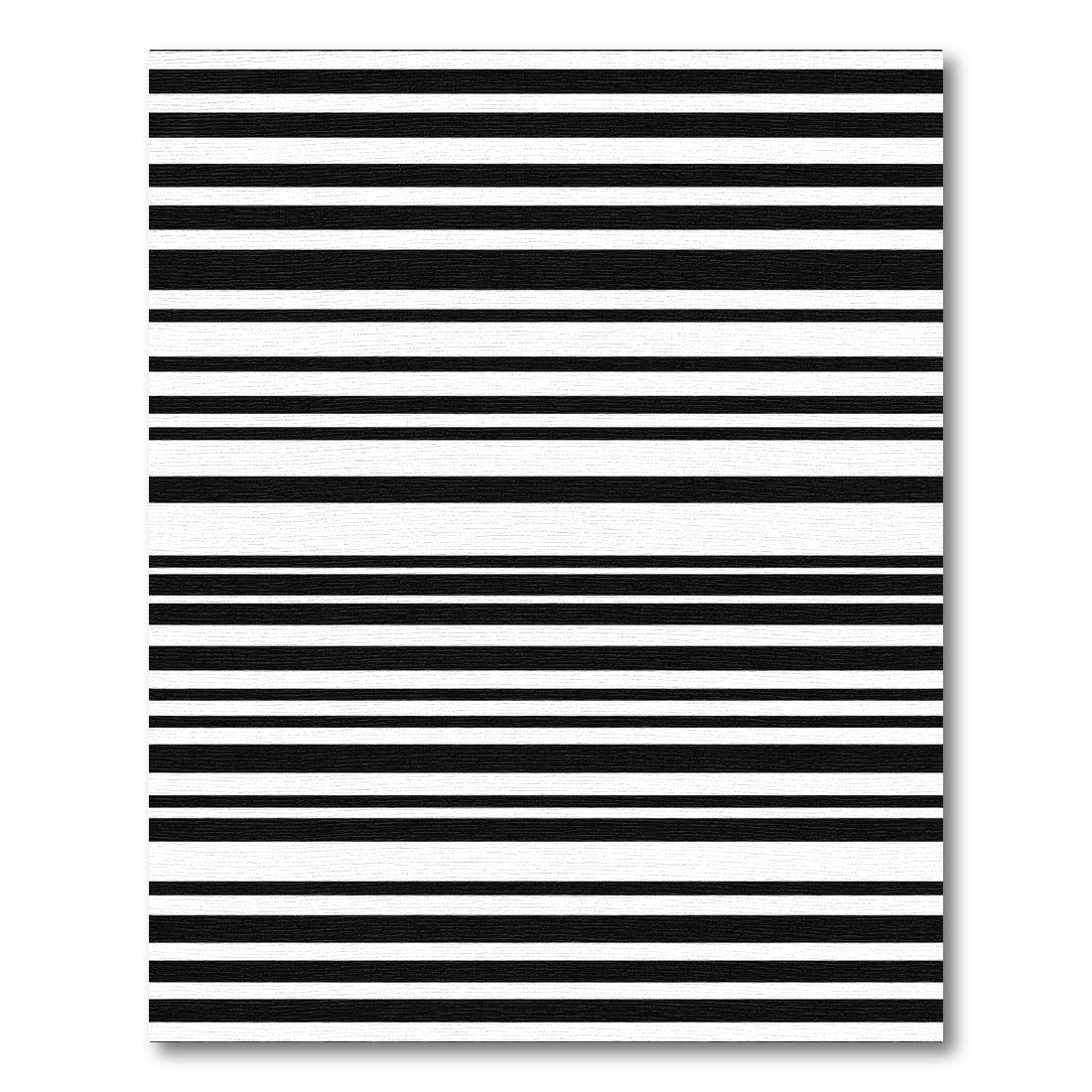 Modern Black White Horizontal Stripes Rug