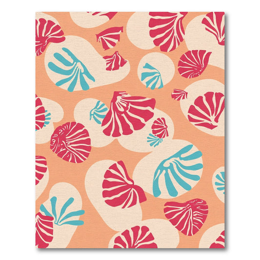 Coral Shell And Cloud Composition Rug