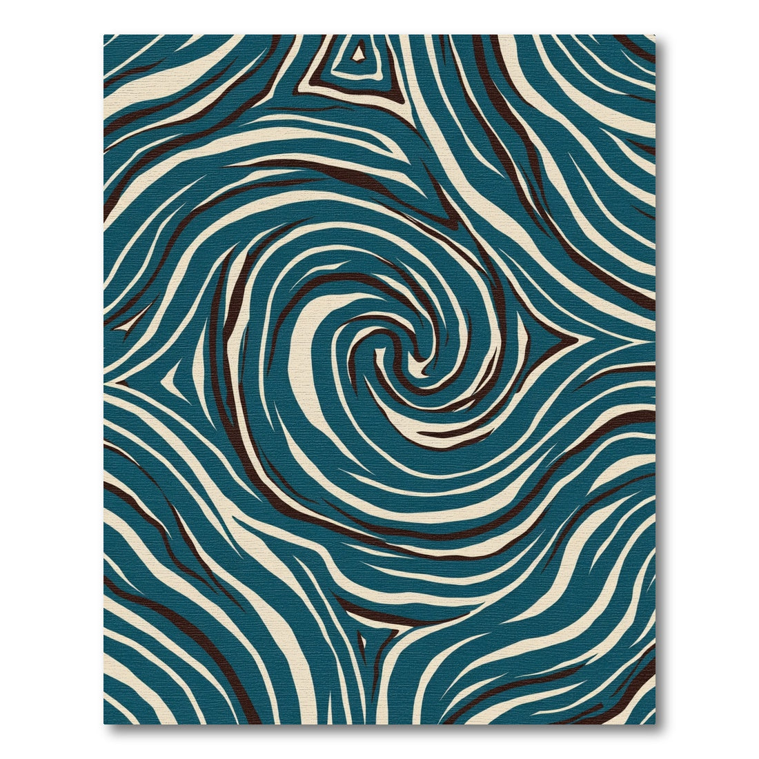 Teal Beige Swirling Organic Strokes Rug