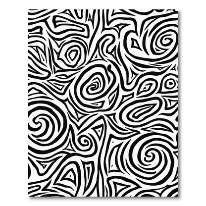 Abstract Black White Swirls Rug