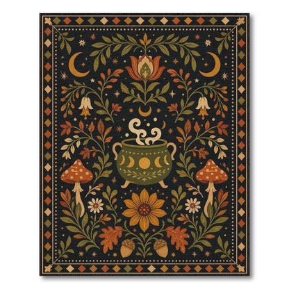 Mystic Mushroom Cauldron Area Rug