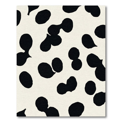 Cream Black Spot Abstract Rug
