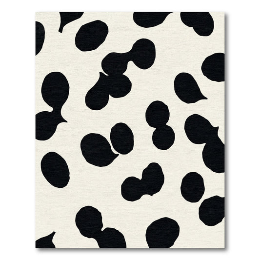 Cream Black Spot Abstract Rug
