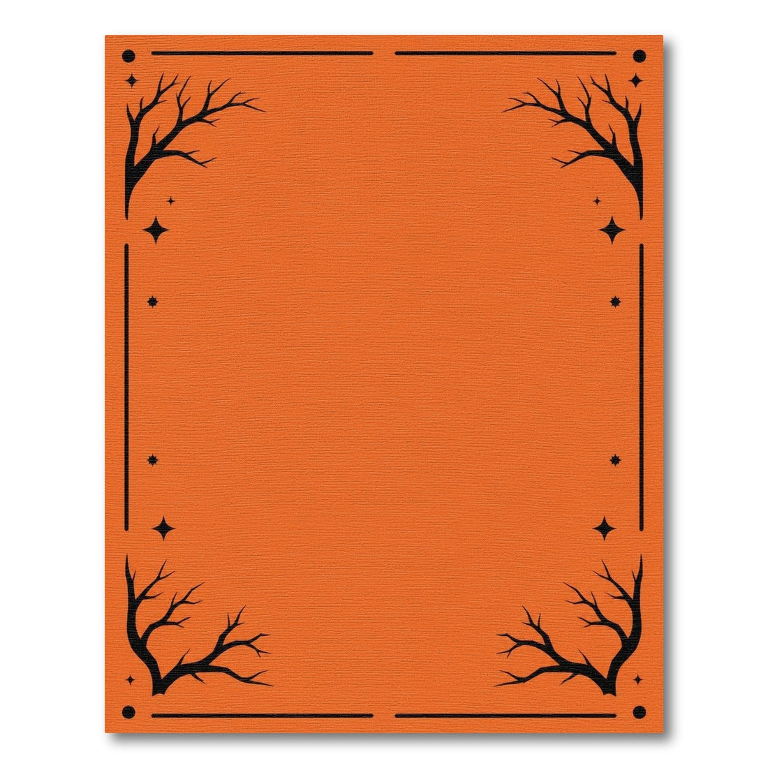 Spooky Orange Bare Branch Area Rug