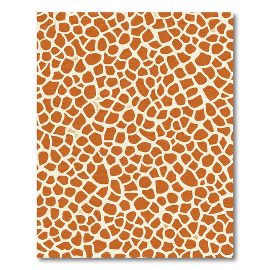 Orange Cream Animal Print Irregular Patches Rug