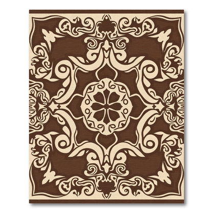 Rich Chocolate Scroll Medallion Rug